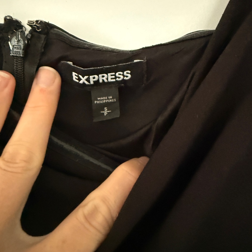 Express Off-the-Shoulder Wide Leg Black Jumpsuit | Size Small - Picture 3 of 4